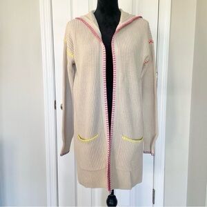Kerri Rosenthal Smiley Face Hooded Beige Cardigan
Multicolor Stitch Sweater NEW